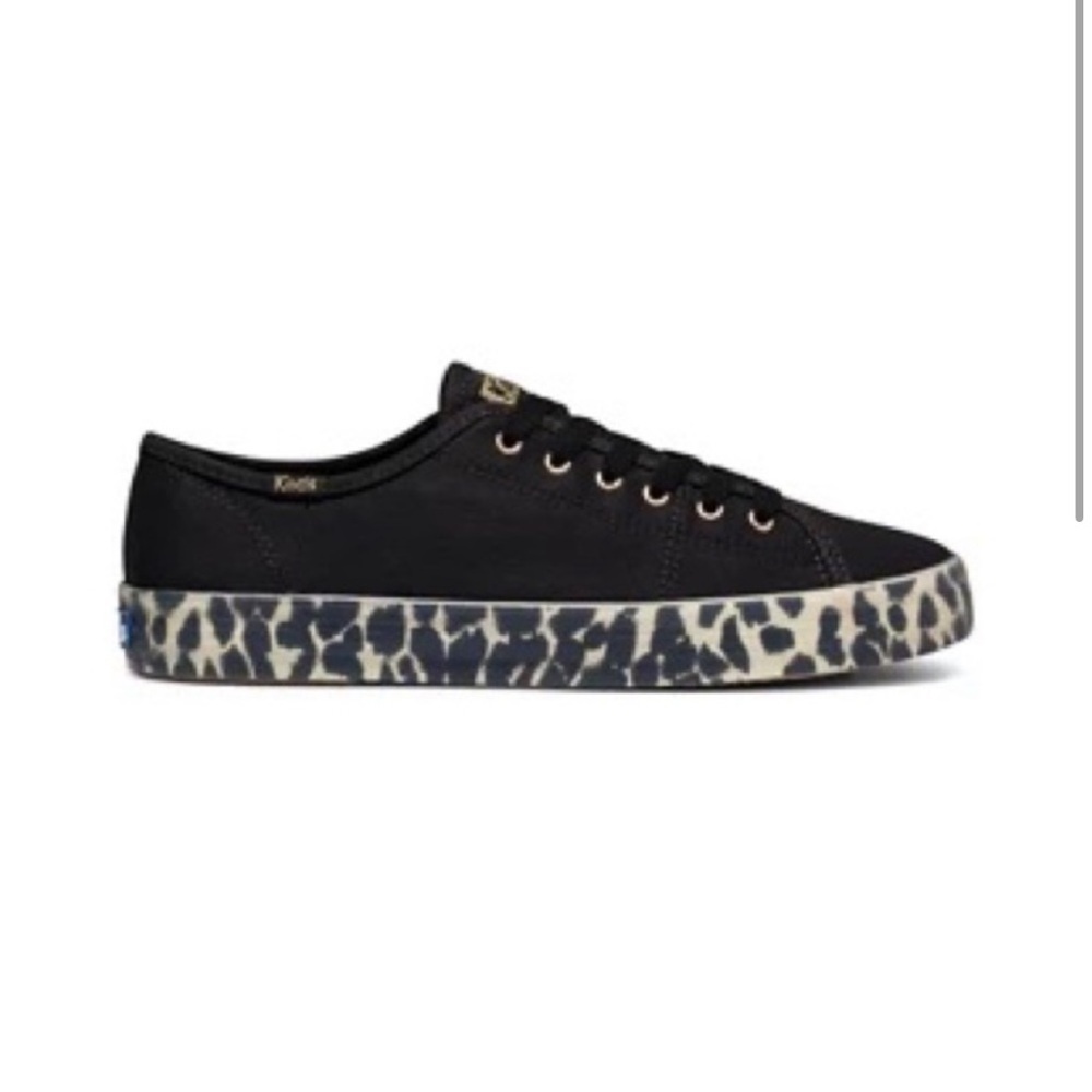 Keds Black Kickstart Foxing Leopard Sneakers size 8